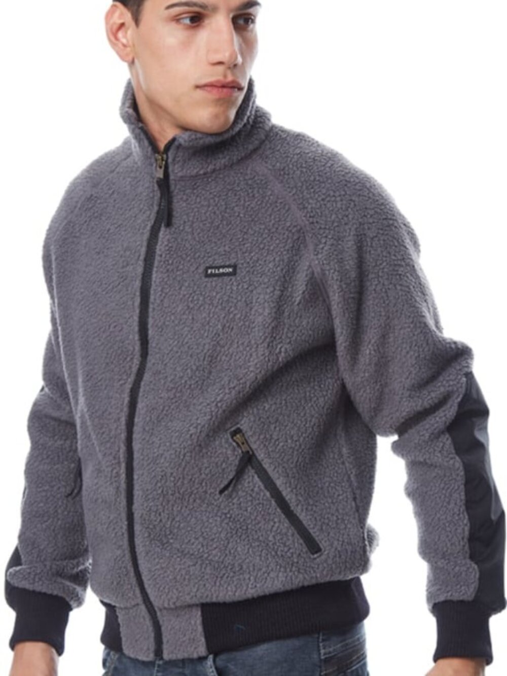 Filson Sherpa Fleece Full Zip Polartec Jacket SZ S Charcoal Gray